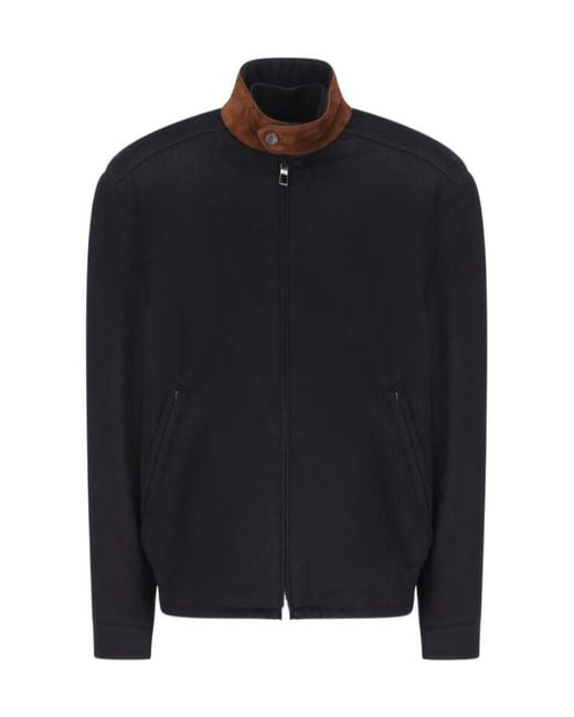 Loro Piana Blue Long Sleeved Zipped Jacket for men