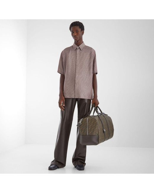 Fendi Brown Ff Monogram Pattern Large Duffle Bag for men
