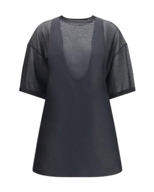 Balenciaga Black Sheer Layered Mini Dress