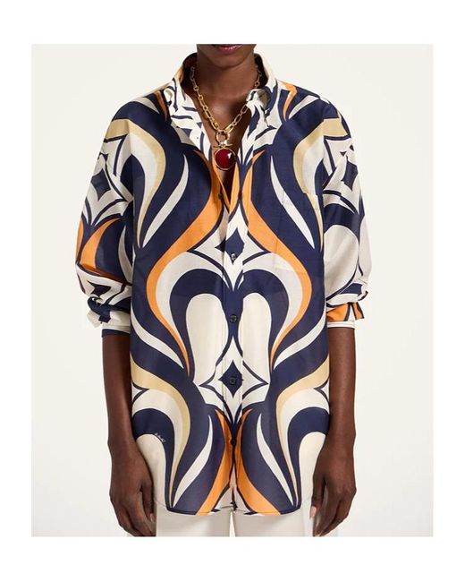 LaDoubleJ Blue Better Than Your Boyfriend's Abstract-Print Shirt