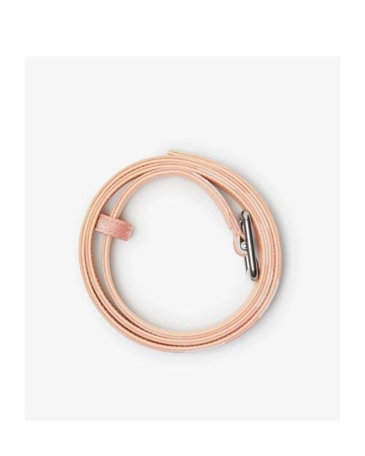 Burberry Pink Checked B-Buckle Belt