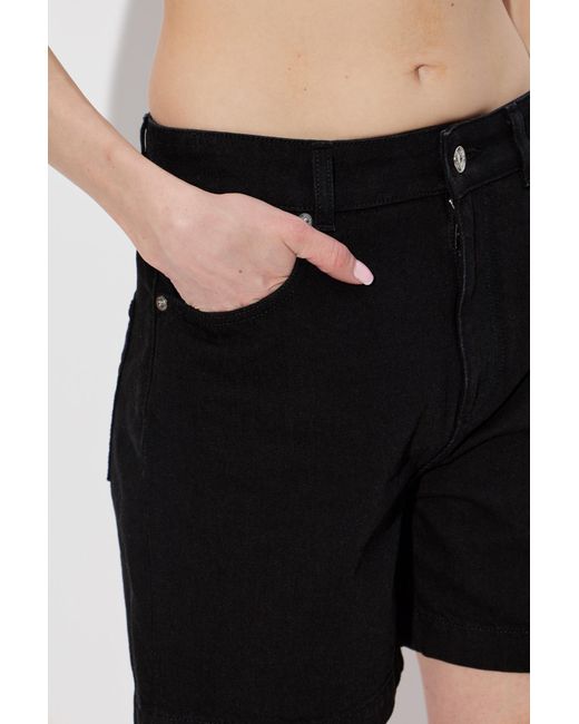 Dolce & Gabbana Black Logo Plaque Denim Shorts