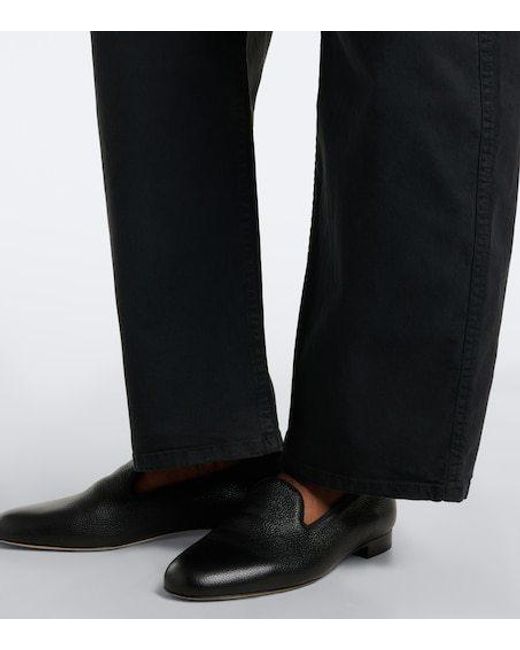 Nili Lotan Blue Tribeca Cotton Twill Barrel-Leg Pants