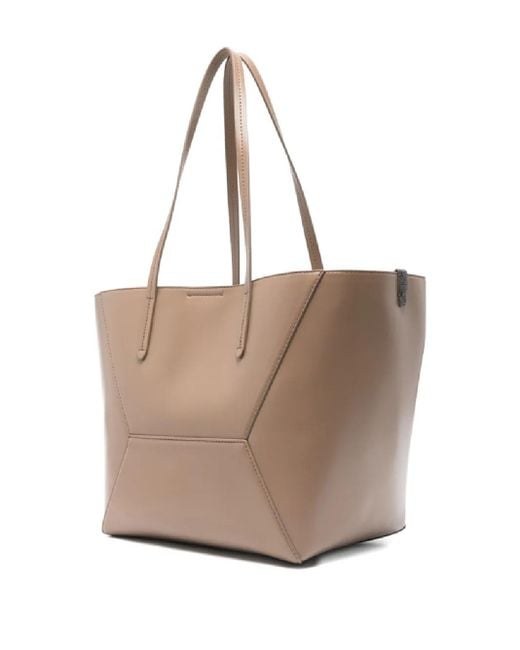 Brunello Cucinelli Natural Bc Duo Panelled Shoulder Bag