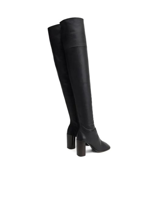 Lemaire Black Square-Toe Block-Heeled Boots