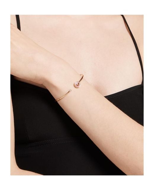 Gucci White Interlocking 18K Bangle Bracelet