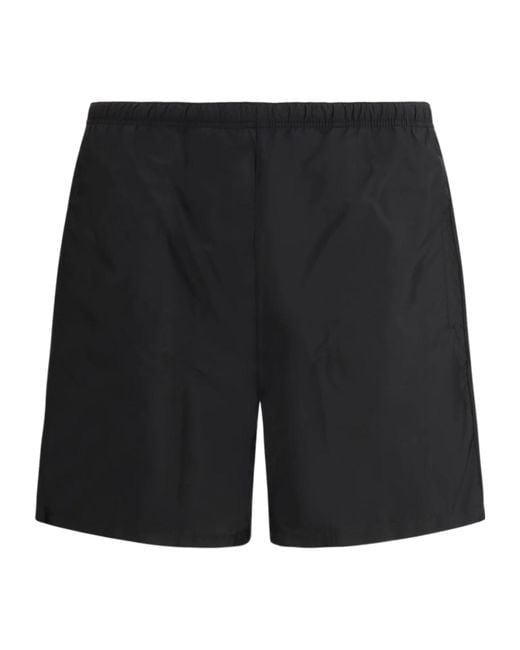 Prada Black Triangle-Logo Swim Shorts for men