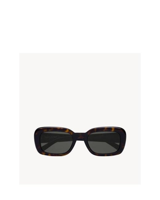 Saint Laurent White Eyewear Sl M130 Rectangular Frame Sunglasses