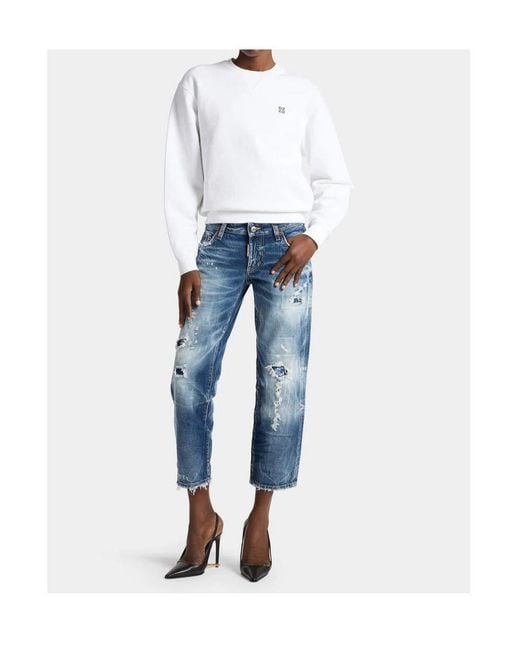 DSquared² White Long-Sleeved Sweatshirt