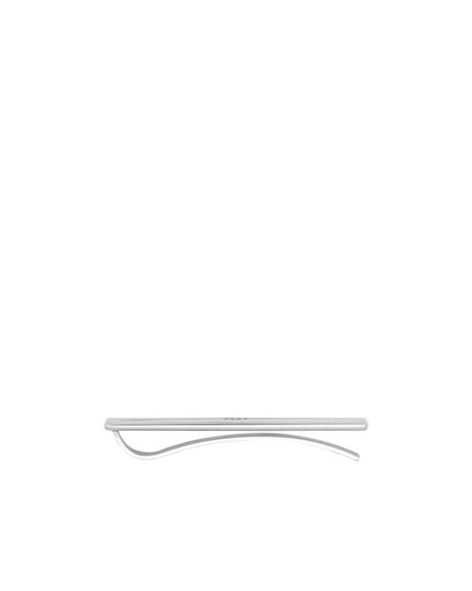 Gucci White Diagonal Interlocking G Tie Bar for men