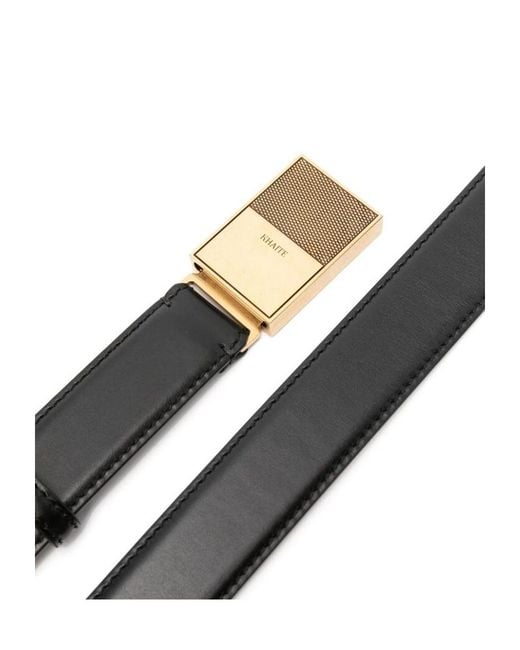 Khaite White Logo-Engraved Buckle Belt