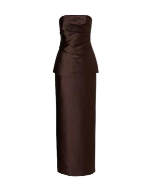 Solace London Brown Lucille Satin Gown