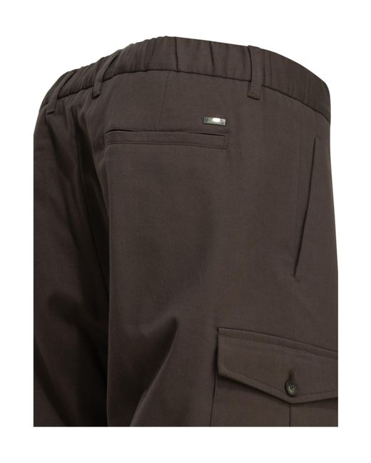 Herno Gray Pleated Cargo Shorts for men