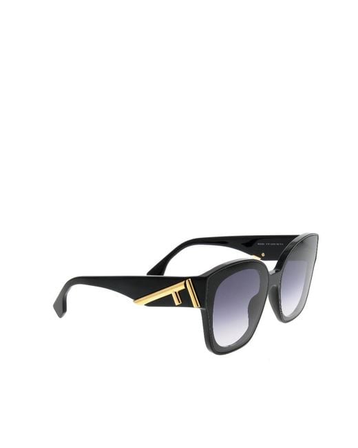Fendi White Eyewear Square Frame Sunglasses