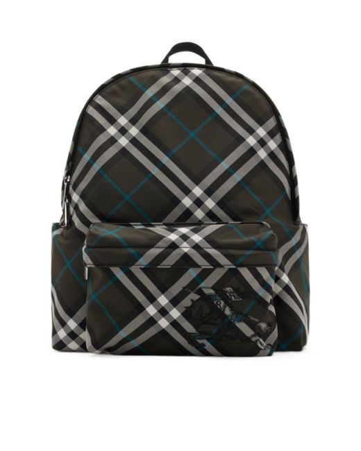 Burberry Black Small Check Backpack for men