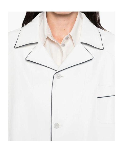Prada White Nappa Leather Shirt
