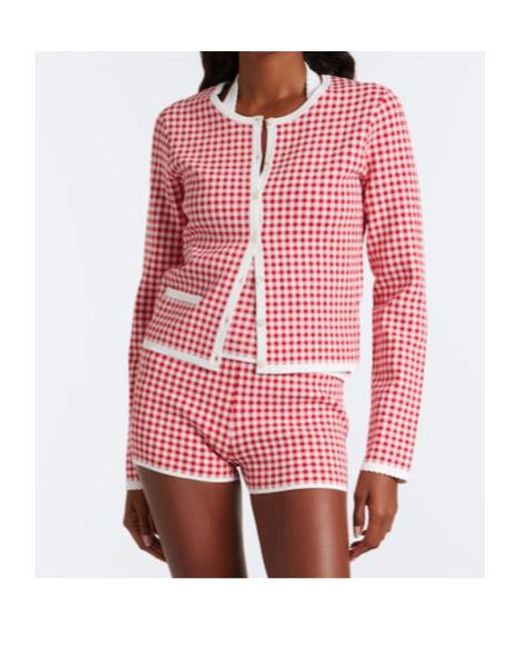 Posse Pink Micah Gingham Cardigan