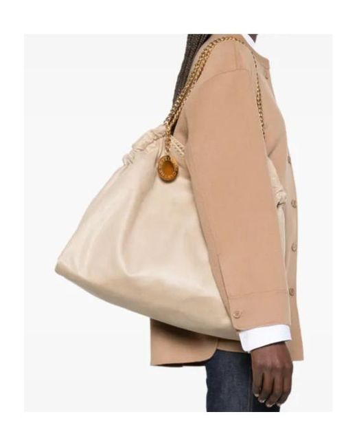 Stella McCartney Natural Chain-Linked Top Handle Bag