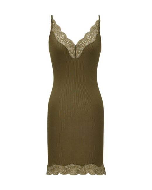 Saint Laurent Green Lace Suspender Skirt