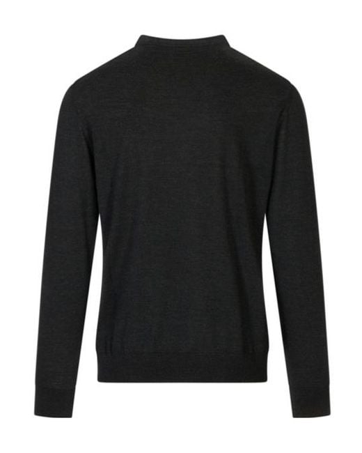 Kiton Black Long-Sleeved Sweater for men