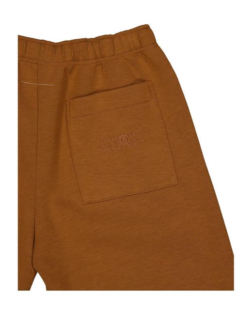 MM6 by Maison Margiela Brown Caramel Regular Fit Coated Shorts for men