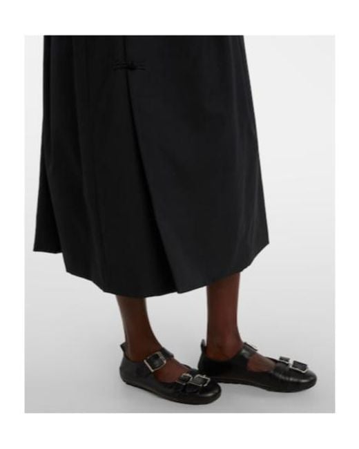 Comme des Garçons Blue Wool Midi Skirt