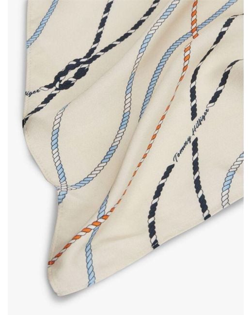 Tommy Hilfiger White Rope-Print Scarf