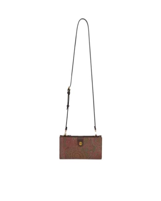 Etro White Shoulder Strap Essential Arnica Wallet