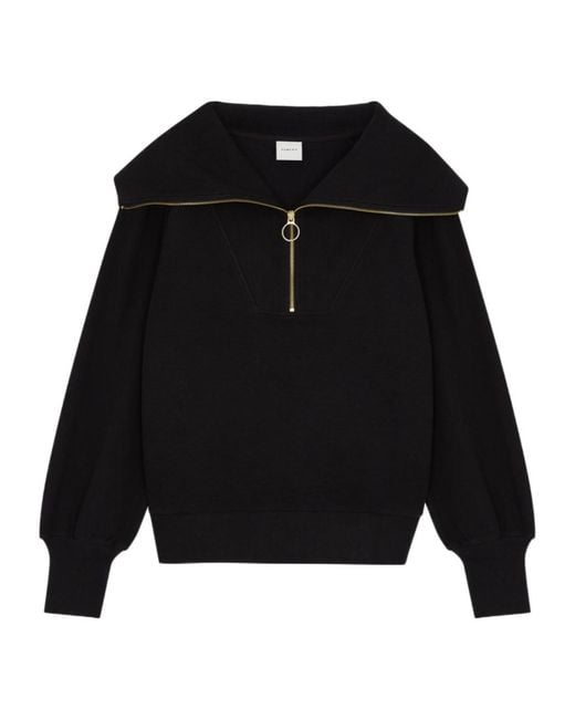 Varley Black Stretch-Cotton Half-Zip Sweatshirt