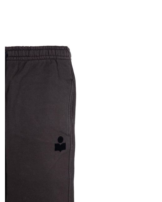 Isabel Marant Black Logo Embroidered Drawstring Shorts for men