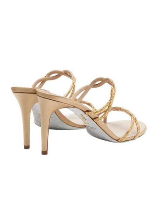 Rene Caovilla White Crystal-Embellished Satin Sandals
