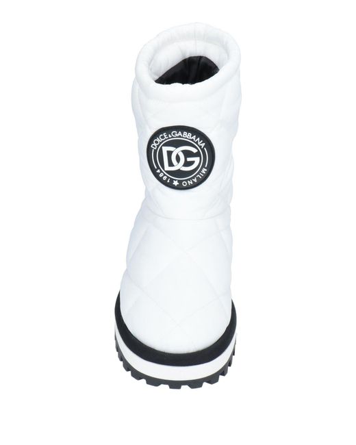 Dolce & Gabbana White Padded Ankle Boots