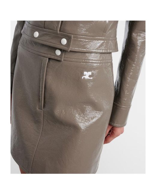 Courreges Gray Vinyl Miniskirt