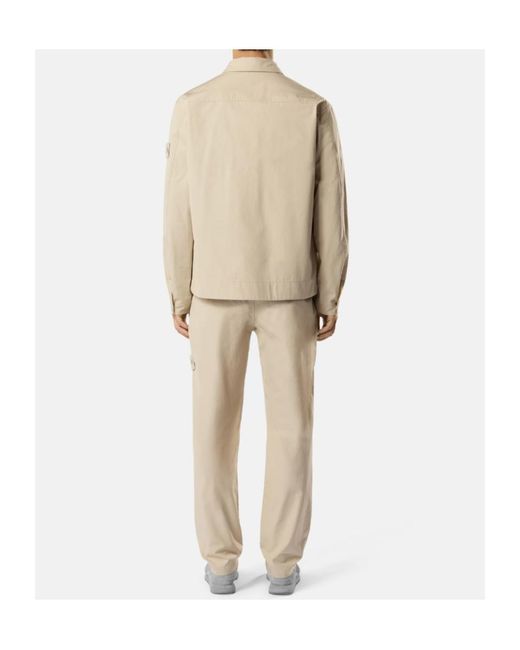 Stone Island Natural Logo-Patch Trousers for men