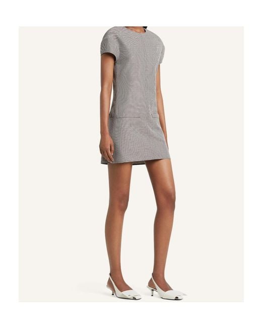 Courreges Gray Courrèges Houndstooth-Pattern Mini Dress