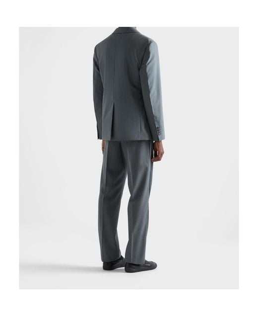 Prada Gray Tailored Straight-Leg Pants for men