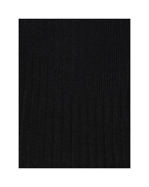 Max Mara Black Long-Sleeve Knitted Polo Shirt