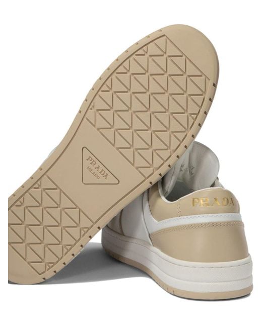 Prada White Downtown Lace-Up Sneakers