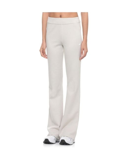 K-Way Gray Logo Patch Flared Pants