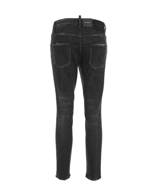 DSquared² Black Distressed Skinny Jeans