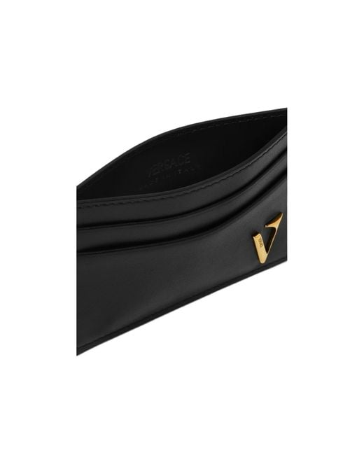 Versace Black V-Logo Card Holder for men