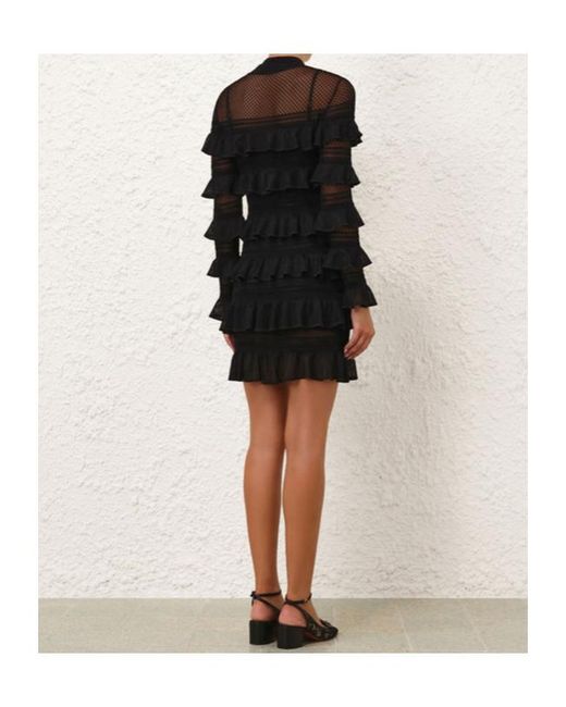 Zimmermann Black Crush Mini Dress