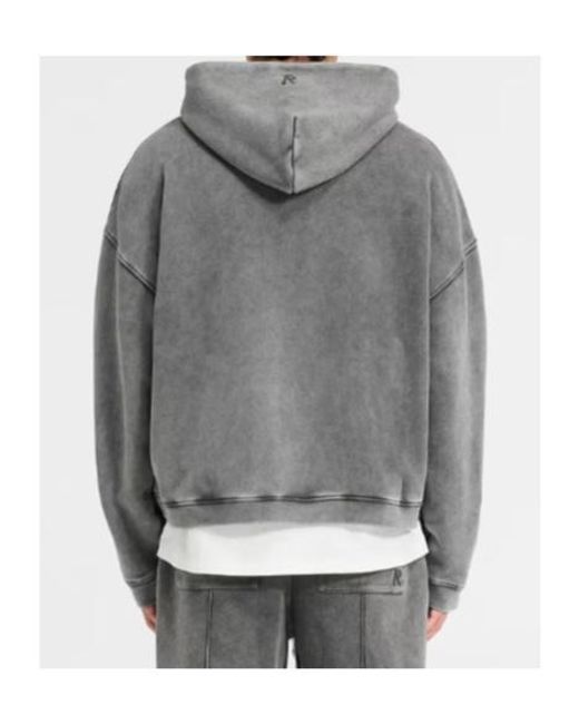 Represent Gray Initial Boxy Zip Through Hoodie for men