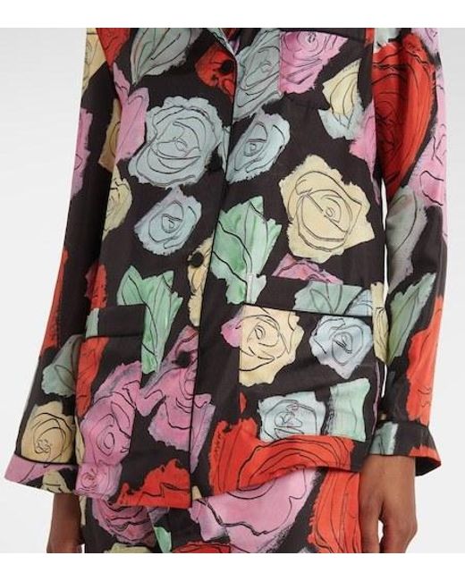 Marni Red Floral Silk Shirt