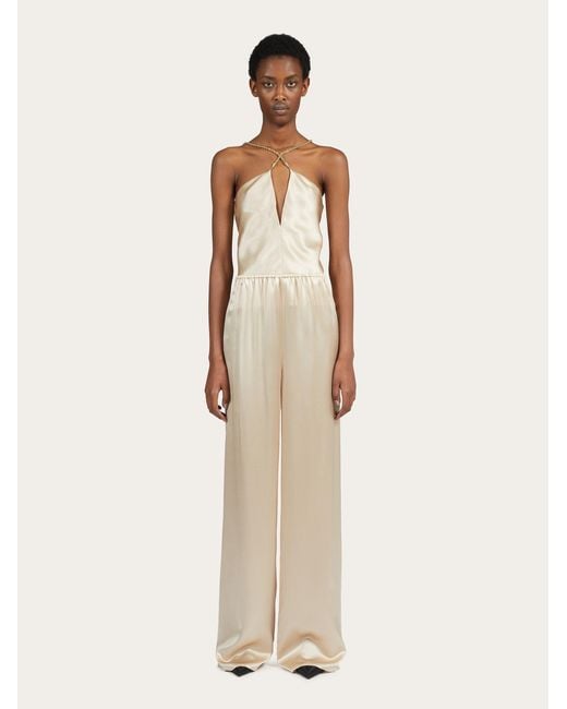 Ferragamo Natural Loose Waist Casual Pants