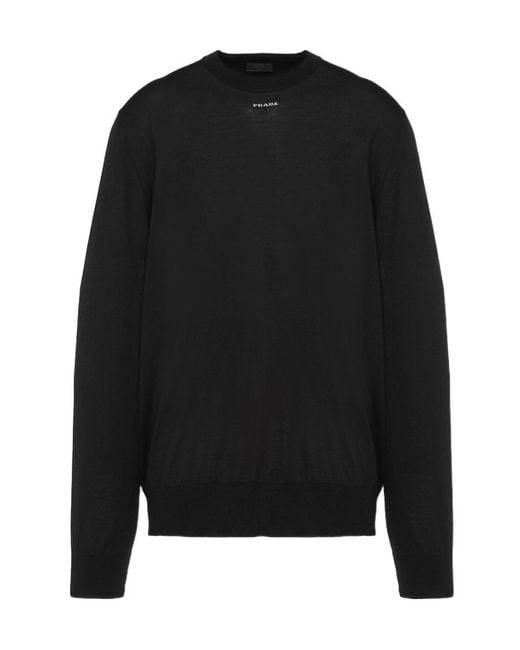 Prada Black Superfine Wool Sweater for men