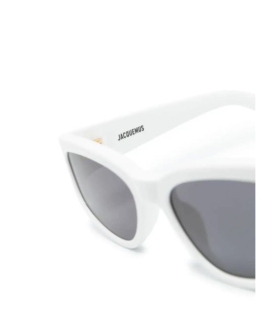 Jacquemus White Rectangle-Frame Sunglasses