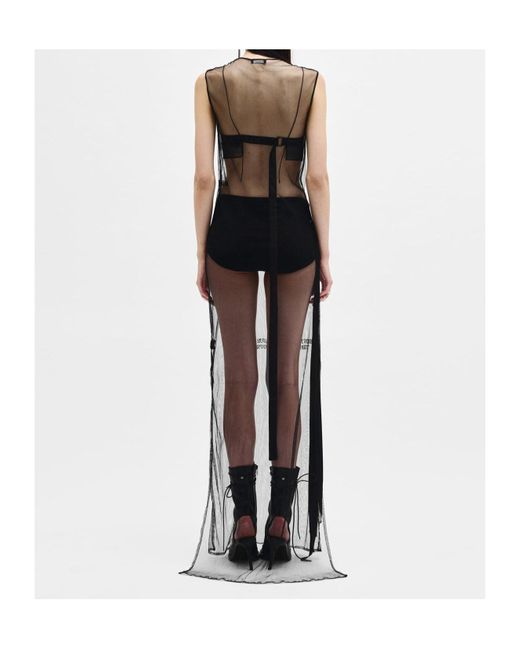 Ann Demeulemeester Black Seda Till The End Semi-Sheer Mesh Maxi Dress