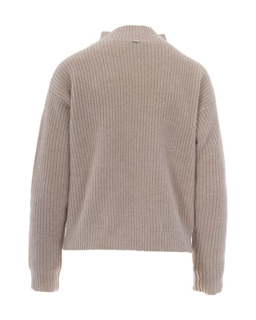 Herno Gray Chevron Knitted Sweater