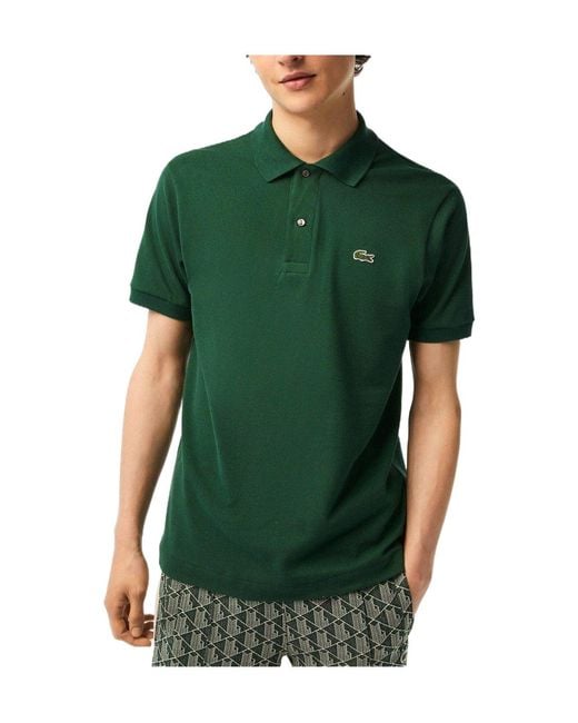 Lacoste Green Solid Color Polo Shirt for men